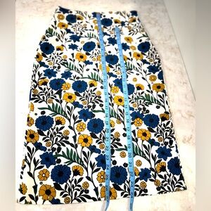 Zara Floral Pencil Skirt in Blue, White and Yellow NWT